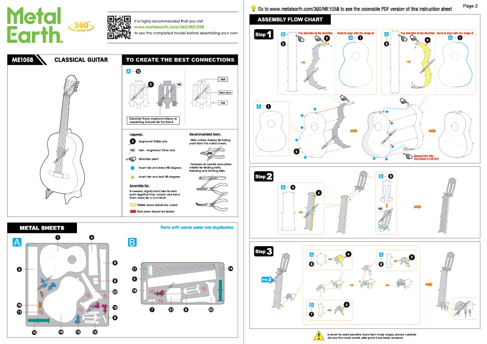 instruction sheet ME1058 - Classical Guitar