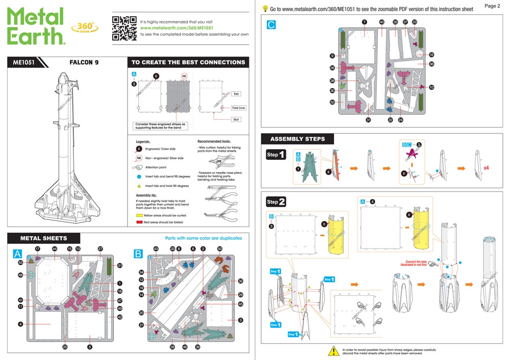 instruction sheet ME1051 - Falcon 9