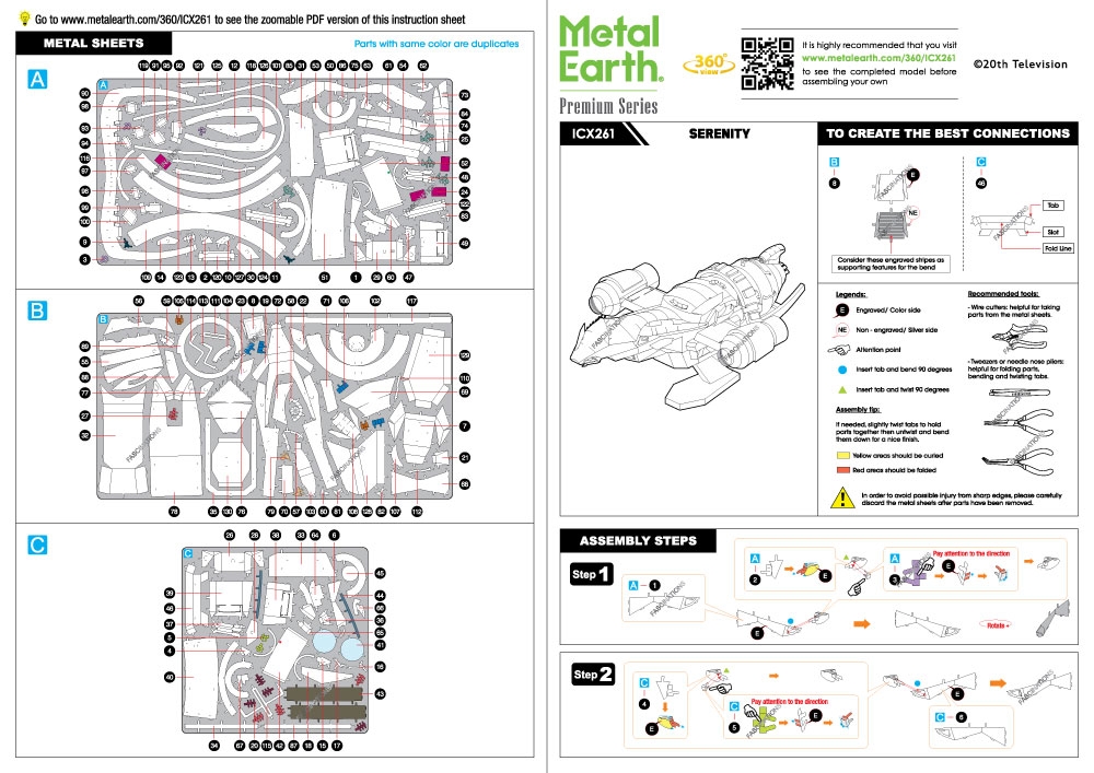 instruction sheet ICX261 - Serenity