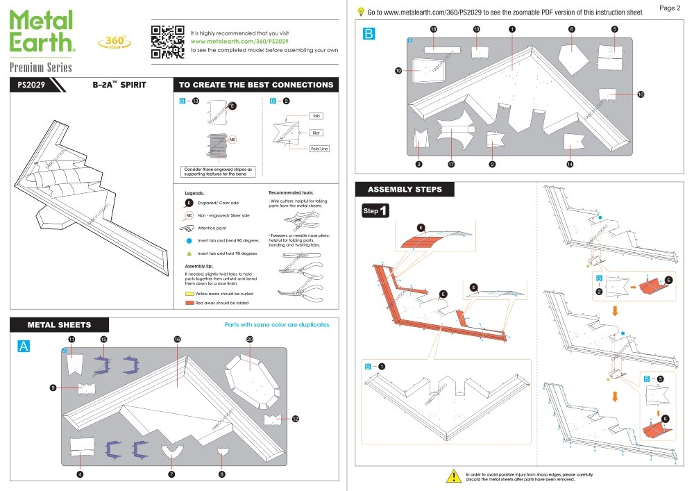 instruction sheet PS2029 - B-2A™ Spirit