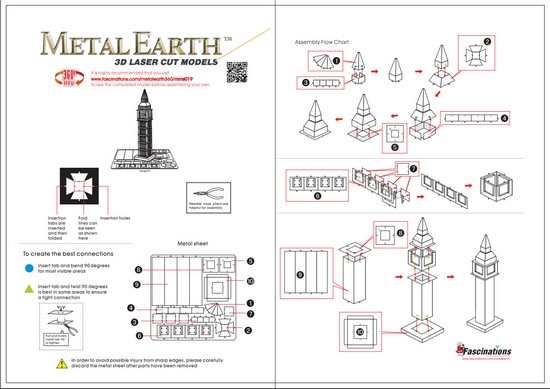 Instruction of Big Ben Tower | Metal Earth Architecture