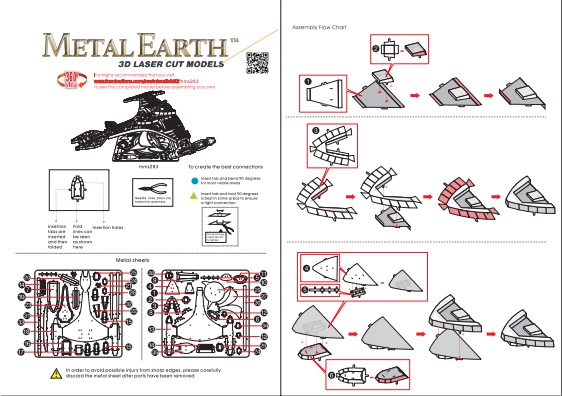 Instruction of Klingon Vorcha | Metal Earth Star Trek